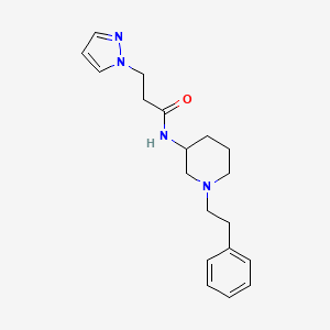 molecular formula C19H26N4O B6086126 N-[1-(2-phenylethyl)-3-piperidinyl]-3-(1H-pyrazol-1-yl)propanamide 