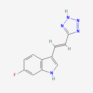 molecular formula C11H8FN5 B608613 (E)-3-(2-(1H-四唑-5-基)乙烯基)-6-氟-1H-吲哚 CAS No. 1316695-35-8