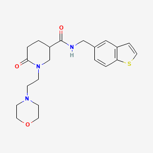 molecular formula C21H27N3O3S B6086130 N-(1-benzothien-5-ylmethyl)-1-[2-(4-morpholinyl)ethyl]-6-oxo-3-piperidinecarboxamide 