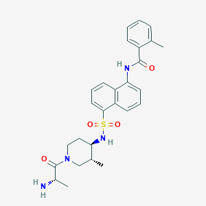 molecular formula C27H32N4O4S B608614 N-(5-(N-((3R,4R)-1-(L-丙氨酰)-3-甲基哌啶-4-基)磺酰胺)萘-1-基)-2-甲基苯甲酰胺 CAS No. 850330-77-7