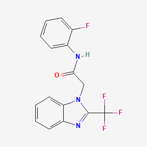 molecular formula C16H11F4N3O B6086141 N-(2-fluorophenyl)-2-[2-(trifluoromethyl)-1H-benzimidazol-1-yl]acetamide 