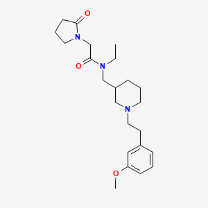 molecular formula C23H35N3O3 B6086149 N-ethyl-N-({1-[2-(3-methoxyphenyl)ethyl]-3-piperidinyl}methyl)-2-(2-oxo-1-pyrrolidinyl)acetamide 
