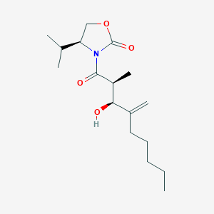 molecular formula C17H29NO4 B608616 (4S)-3-[(2S,3S)-3-羟基-2-甲基-4-亚甲基-1-氧代壬基]-4-(1-甲基乙基)-2-恶唑烷酮 CAS No. 1239600-18-0