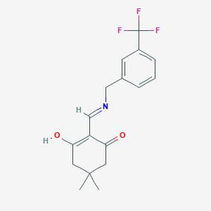 molecular formula C17H18F3NO2 B6086163 5,5-dimethyl-2-({[3-(trifluoromethyl)benzyl]amino}methylene)-1,3-cyclohexanedione 
