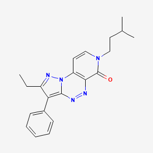 molecular formula C21H23N5O B6086177 2-ethyl-7-(3-methylbutyl)-3-phenylpyrazolo[5,1-c]pyrido[4,3-e][1,2,4]triazin-6(7H)-one 