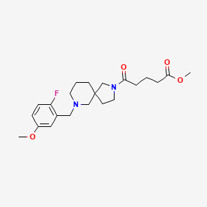 molecular formula C22H31FN2O4 B6086179 methyl 5-[7-(2-fluoro-5-methoxybenzyl)-2,7-diazaspiro[4.5]dec-2-yl]-5-oxopentanoate 