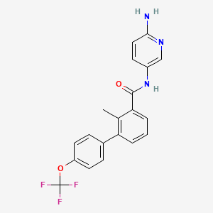 molecular formula C20H16F3N3O2 B608618 (1,1'-联苯)-3-甲酰胺，N-(6-氨基-3-吡啶基)-2-甲基-4'-(三氟甲氧基)- CAS No. 1799493-16-5