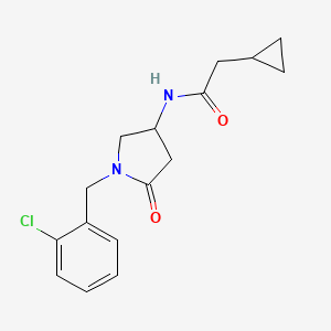 molecular formula C16H19ClN2O2 B6086227 N-[1-(2-chlorobenzyl)-5-oxo-3-pyrrolidinyl]-2-cyclopropylacetamide 
