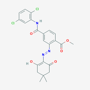 molecular formula C23H21Cl2N3O5 B6086238 methyl 4-{[(2,5-dichlorophenyl)amino]carbonyl}-2-[2-(4,4-dimethyl-2,6-dioxocyclohexylidene)hydrazino]benzoate 