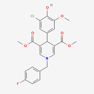 molecular formula C23H21ClFNO6 B6086247 dimethyl 4-(3-chloro-4-hydroxy-5-methoxyphenyl)-1-(4-fluorobenzyl)-1,4-dihydro-3,5-pyridinedicarboxylate 