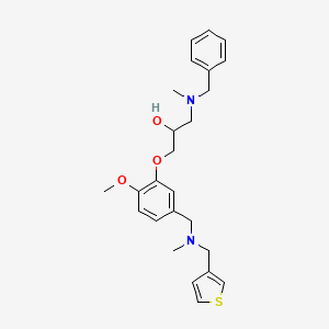 molecular formula C25H32N2O3S B6086266 1-[benzyl(methyl)amino]-3-(2-methoxy-5-{[methyl(3-thienylmethyl)amino]methyl}phenoxy)-2-propanol 