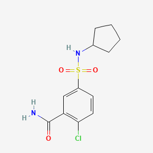 molecular formula C12H15ClN2O3S B6086269 2-chloro-5-[(cyclopentylamino)sulfonyl]benzamide 