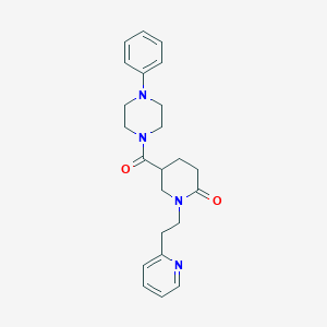 molecular formula C23H28N4O2 B6086296 5-[(4-phenyl-1-piperazinyl)carbonyl]-1-[2-(2-pyridinyl)ethyl]-2-piperidinone 