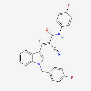 molecular formula C25H17F2N3O B6086306 2-cyano-3-[1-(4-fluorobenzyl)-1H-indol-3-yl]-N-(4-fluorophenyl)acrylamide 