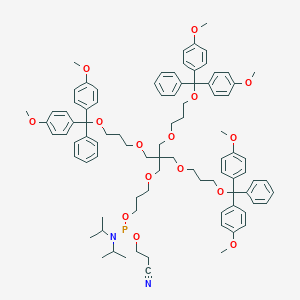 molecular formula C89H107N2O15P B608632 3-[3-[3-[3-[Bis(4-methoxyphenyl)-phenylmethoxy]propoxy]-2,2-bis[3-[bis(4-methoxyphenyl)-phenylmethoxy]propoxymethyl]propoxy]propoxy-[di(propan-2-yl)amino]phosphanyl]oxypropanenitrile CAS No. 1516489-83-0