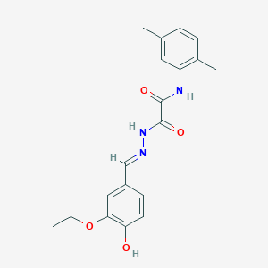 molecular formula C19H21N3O4 B6086326 N-(2,5-dimethylphenyl)-2-[2-(3-ethoxy-4-hydroxybenzylidene)hydrazino]-2-oxoacetamide 