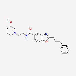 molecular formula C24H29N3O3 B6086351 N-[2-(3-hydroxy-1-piperidinyl)ethyl]-2-(3-phenylpropyl)-1,3-benzoxazole-5-carboxamide 