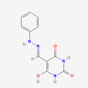 molecular formula C11H10N4O3 B6086363 5-[(2-phenylhydrazino)methylene]-2,4,6(1H,3H,5H)-pyrimidinetrione 