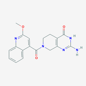 molecular formula C18H17N5O3 B6086371 2-amino-7-[(2-methoxyquinolin-4-yl)carbonyl]-5,6,7,8-tetrahydropyrido[3,4-d]pyrimidin-4(3H)-one 