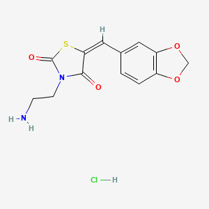 molecular formula C13H13ClN2O4S B6086380 3-(2-aminoethyl)-5-(1,3-benzodioxol-5-ylmethylene)-1,3-thiazolidine-2,4-dione hydrochloride 