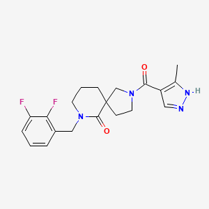 molecular formula C20H22F2N4O2 B6086387 7-(2,3-difluorobenzyl)-2-[(3-methyl-1H-pyrazol-4-yl)carbonyl]-2,7-diazaspiro[4.5]decan-6-one 