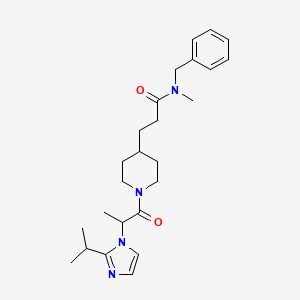 molecular formula C25H36N4O2 B6086399 N-benzyl-3-{1-[2-(2-isopropyl-1H-imidazol-1-yl)propanoyl]-4-piperidinyl}-N-methylpropanamide 