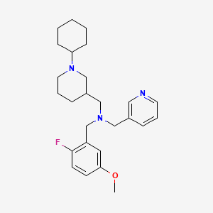 molecular formula C26H36FN3O B6086406 1-(1-cyclohexyl-3-piperidinyl)-N-(2-fluoro-5-methoxybenzyl)-N-(3-pyridinylmethyl)methanamine 