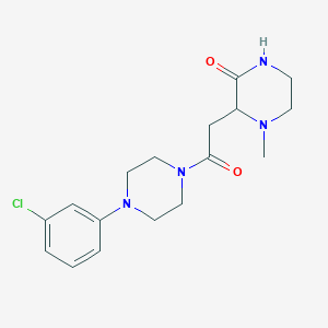 molecular formula C17H23ClN4O2 B6086413 3-{2-[4-(3-chlorophenyl)-1-piperazinyl]-2-oxoethyl}-4-methyl-2-piperazinone 
