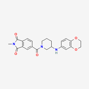molecular formula C23H23N3O5 B6086415 5-{[3-(2,3-dihydro-1,4-benzodioxin-6-ylamino)-1-piperidinyl]carbonyl}-2-methyl-1H-isoindole-1,3(2H)-dione 