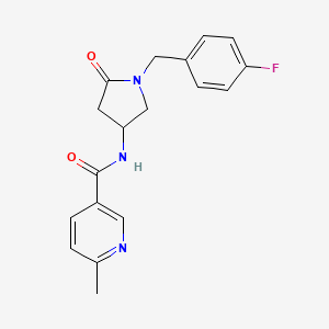 molecular formula C18H18FN3O2 B6086426 N-[1-(4-fluorobenzyl)-5-oxo-3-pyrrolidinyl]-6-methylnicotinamide 
