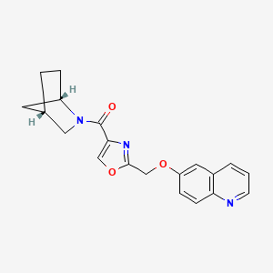 molecular formula C20H19N3O3 B6086441 6-({4-[(1S*,4S*)-2-azabicyclo[2.2.1]hept-2-ylcarbonyl]-1,3-oxazol-2-yl}methoxy)quinoline 