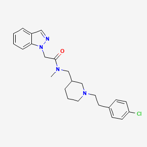 N-({1-[2-(4-chlorophenyl)ethyl]-3-piperidinyl}methyl)-2-(1H-indazol-1-yl)-N-methylacetamide