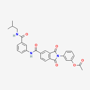 molecular formula C28H25N3O6 B6086458 3-{5-[({3-[(isobutylamino)carbonyl]phenyl}amino)carbonyl]-1,3-dioxo-1,3-dihydro-2H-isoindol-2-yl}phenyl acetate 