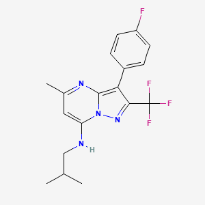 molecular formula C18H18F4N4 B6086466 3-(4-fluorophenyl)-N-isobutyl-5-methyl-2-(trifluoromethyl)pyrazolo[1,5-a]pyrimidin-7-amine 