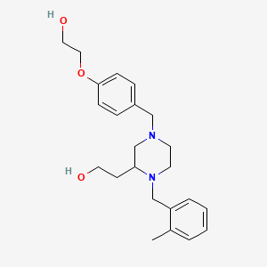 molecular formula C23H32N2O3 B6086471 2-[4-[4-(2-hydroxyethoxy)benzyl]-1-(2-methylbenzyl)-2-piperazinyl]ethanol 
