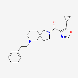 molecular formula C23H29N3O2 B6086483 2-[(5-cyclopropyl-1,3-oxazol-4-yl)carbonyl]-7-(2-phenylethyl)-2,7-diazaspiro[4.5]decane 