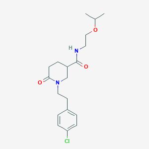 molecular formula C19H27ClN2O3 B6086493 1-[2-(4-chlorophenyl)ethyl]-N-(2-isopropoxyethyl)-6-oxo-3-piperidinecarboxamide 