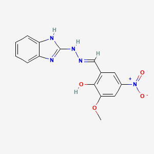 molecular formula C15H13N5O4 B6086533 2-hydroxy-3-methoxy-5-nitrobenzaldehyde 1H-benzimidazol-2-ylhydrazone 
