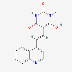 molecular formula C16H13N3O3 B6086541 1-methyl-5-[2-(4(1H)-quinolinylidene)ethylidene]-2,4,6(1H,3H,5H)-pyrimidinetrione 