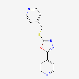 molecular formula C13H10N4OS B6086568 4-{5-[(pyridin-4-ylmethyl)thio]-1,3,4-oxadiazol-2-yl}pyridine 