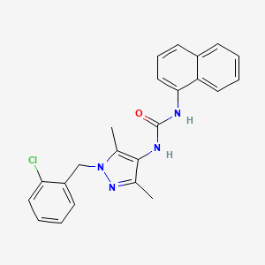 molecular formula C23H21ClN4O B6086581 N-[1-(2-chlorobenzyl)-3,5-dimethyl-1H-pyrazol-4-yl]-N'-1-naphthylurea 