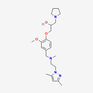 molecular formula C23H36N4O3 B6086590 1-(4-{[[2-(3,5-dimethyl-1H-pyrazol-1-yl)ethyl](methyl)amino]methyl}-2-methoxyphenoxy)-3-(1-pyrrolidinyl)-2-propanol 