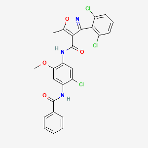 molecular formula C25H18Cl3N3O4 B6086603 N-[4-(benzoylamino)-5-chloro-2-methoxyphenyl]-3-(2,6-dichlorophenyl)-5-methyl-4-isoxazolecarboxamide 