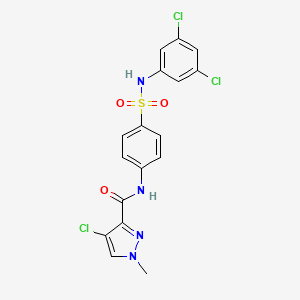 molecular formula C17H13Cl3N4O3S B6086607 4-chloro-N-(4-{[(3,5-dichlorophenyl)amino]sulfonyl}phenyl)-1-methyl-1H-pyrazole-3-carboxamide 