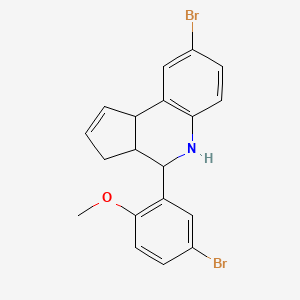 molecular formula C19H17Br2NO B6086610 8-bromo-4-(5-bromo-2-methoxyphenyl)-3a,4,5,9b-tetrahydro-3H-cyclopenta[c]quinoline 