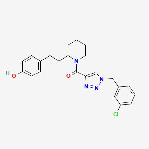 molecular formula C23H25ClN4O2 B6086636 4-[2-(1-{[1-(3-chlorobenzyl)-1H-1,2,3-triazol-4-yl]carbonyl}-2-piperidinyl)ethyl]phenol 