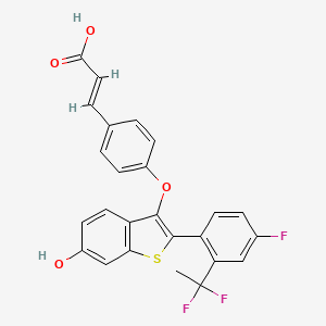 B608664 (E)-3-(4-((2-(2-(1,1-difluoroethyl)-4-fluorophenyl)-6-hydroxybenzo[b]thiophen-3-yl)oxy)phenyl)acrylic acid CAS No. 2135600-76-7