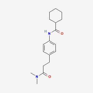molecular formula C18H26N2O2 B6086649 N-{4-[3-(dimethylamino)-3-oxopropyl]phenyl}cyclohexanecarboxamide 