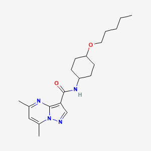 molecular formula C20H30N4O2 B608665 5,7-二甲基-N-(4-戊氧基环己基)吡唑并[1,5-a]嘧啶-3-甲酰胺 CAS No. 1919820-28-2
