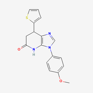 molecular formula C17H15N3O2S B6086669 3-(4-methoxyphenyl)-7-(2-thienyl)-3,4,6,7-tetrahydro-5H-imidazo[4,5-b]pyridin-5-one 